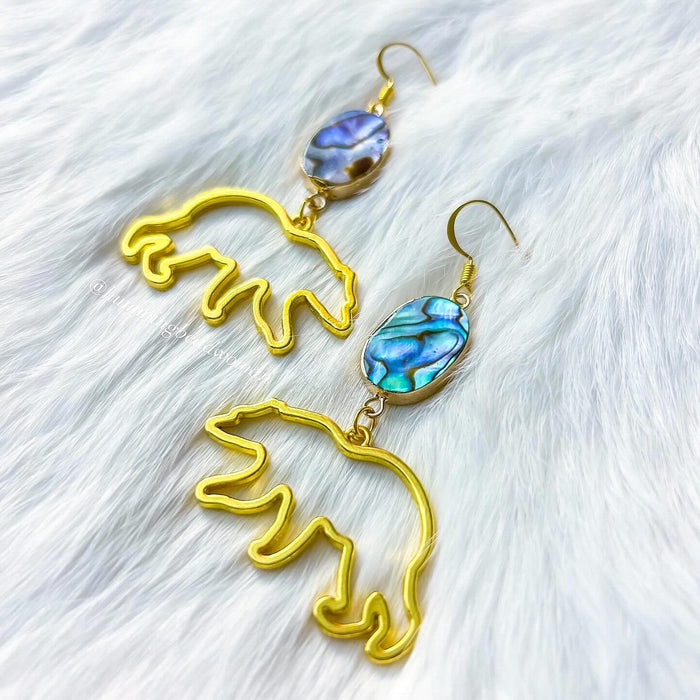 Abalone Bear Earrings