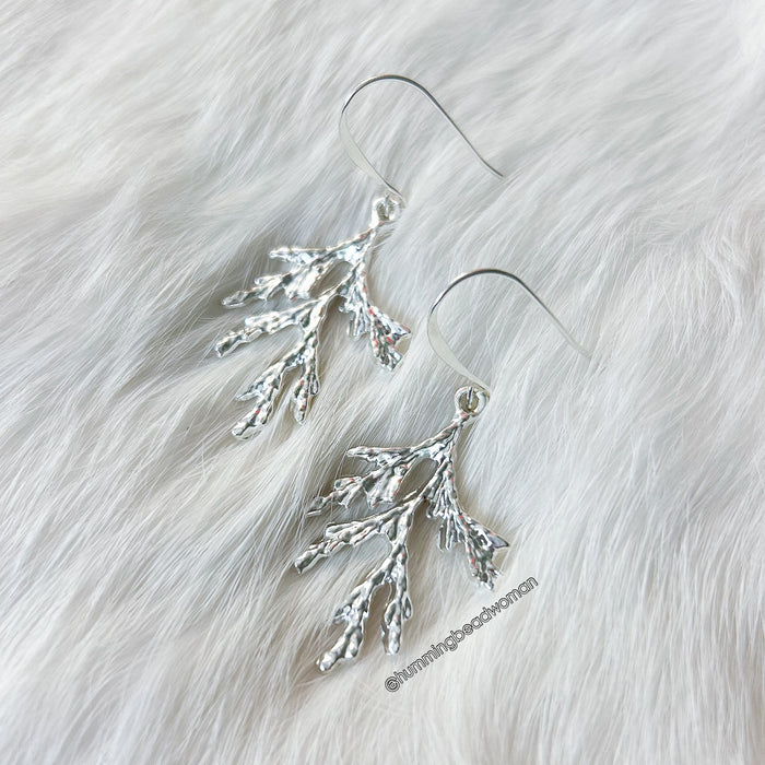 Silver Cedar Light Earrings
