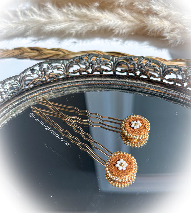 Golden Bloom Hair Pins