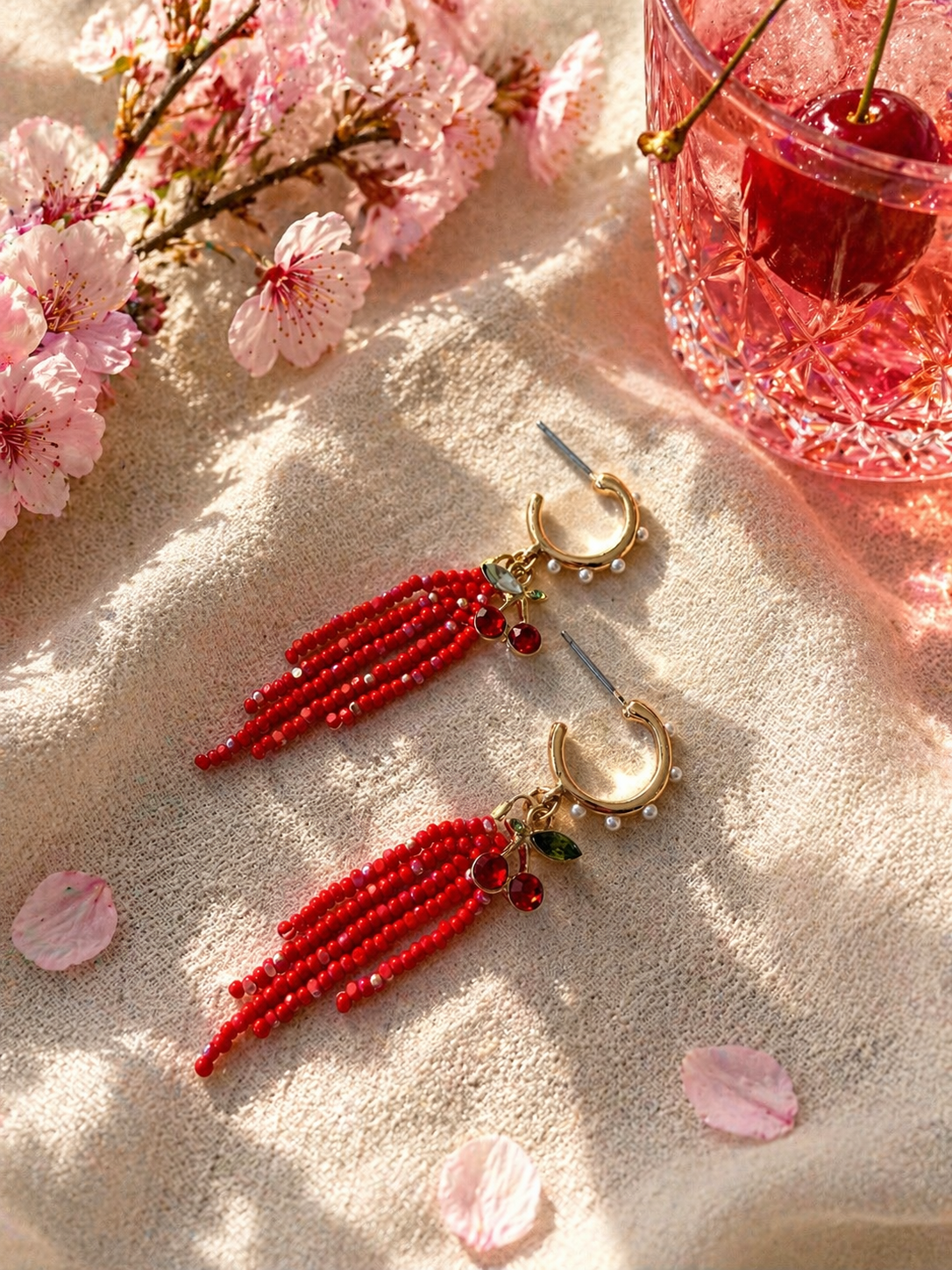 Cherry Blossom Mini Hoops