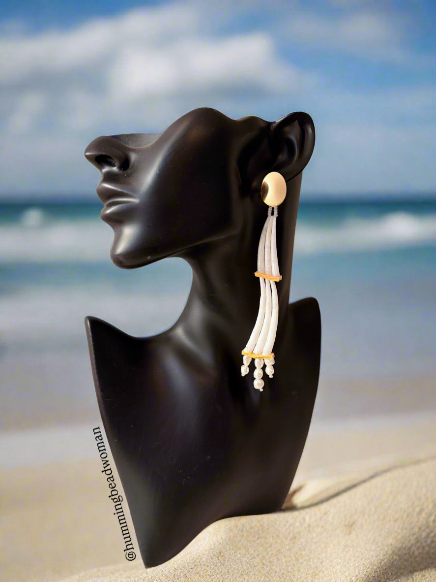 Dentalium Wave Earrings