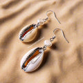 Freshwater Pearl & Silver Cowrie Drops