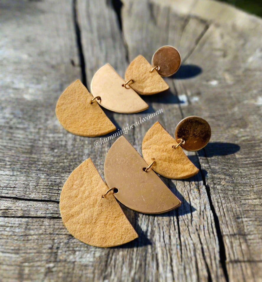 Half Moon Hide Earrings